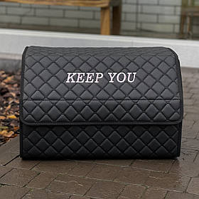 Органайзер у багажник, чорний із індивідуальною вишивкою, 50 см, автомобільний органайзер в авто