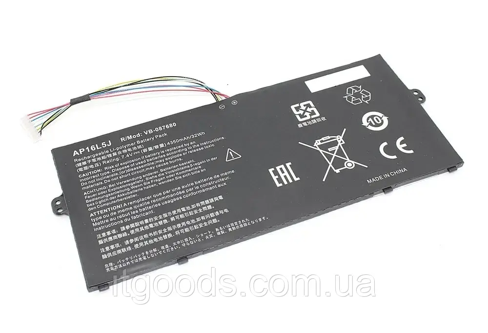 Акумуляторна батарея Acer AP16L5J 7.4V 4350mAh 32Wh для ноутбука Acer SF514-52T / Swift 5 SP111-32N / Spin 1