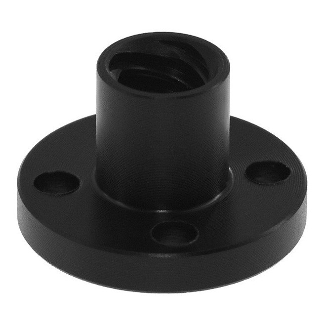 Гайка на T8 ходовой винт Z-оси 3Д-принтера, 4-заходная, Шаг 8 мм, POM пластик, Круглая/ Ходовая гайка