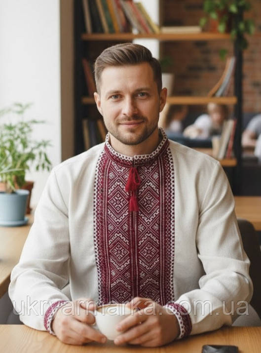 Вишита чоловіча сорочка "Полісся" ручна вишивка