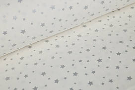 Ранфорс 240 см Зірочки сріблясті  на білому