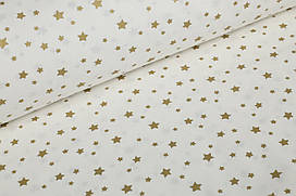 Ранфорс 240 см Зірочки золотисті на білому (залишок 2.50 мп)