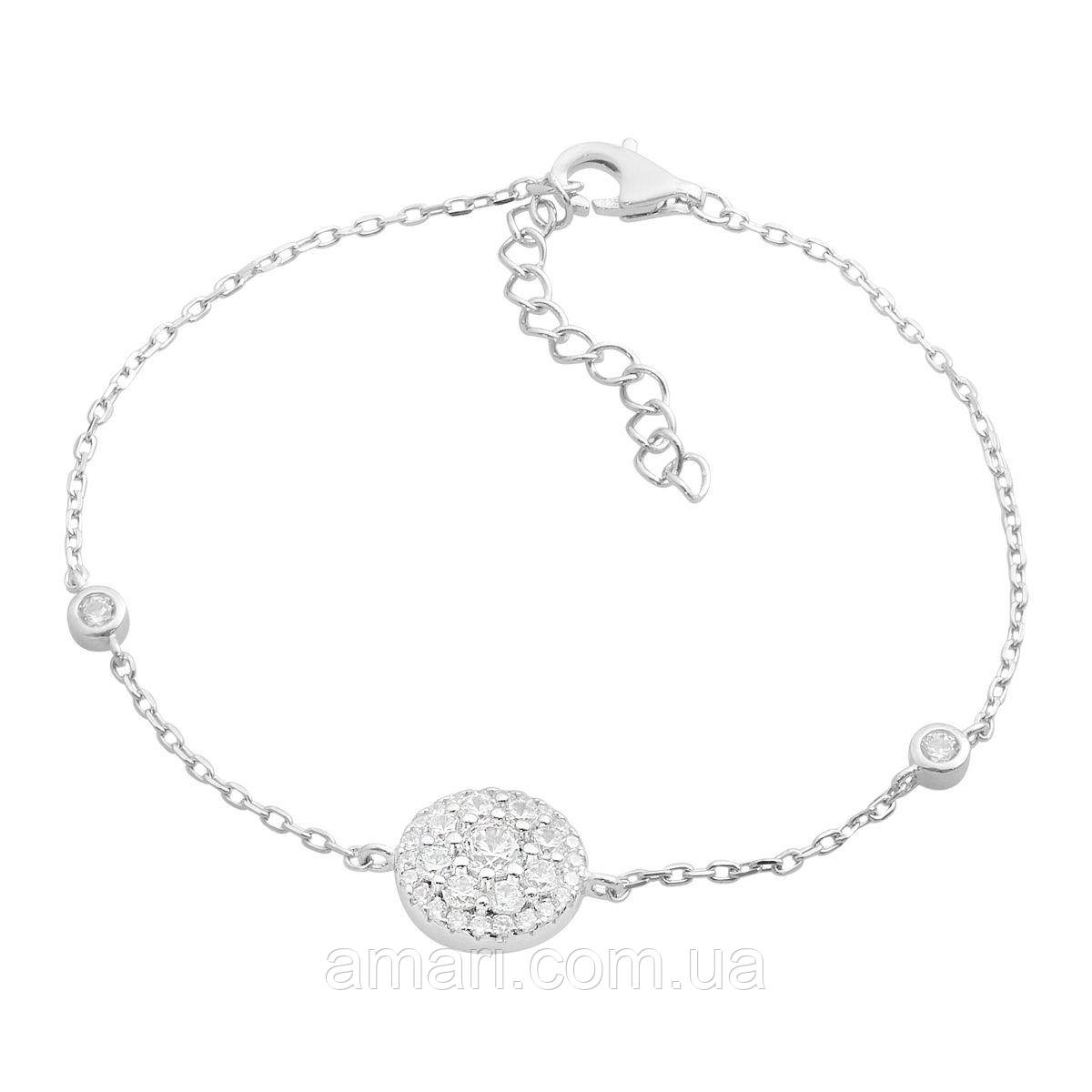 Срібний браслет Komilfo з фіанітами, вага виробу 2,77 г (2192602) 1720 розмір, фото 1