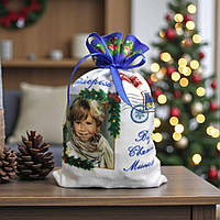 Мішок для солодощів з фотографією дитини на день Святого Миколая. Новий рік, Різдво
