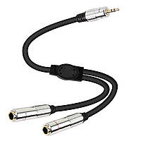 Аудіо кабель спліттер XMSJSIY 3,5 мм на два 6,35 мм для навушників колонок домашніх аудіосистем