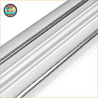 Плінтус РР самоклеючий 2300х140х4мм Білий з сірою смужкою (D) SW-00001809