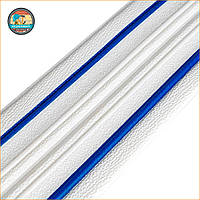 Плінтус РР самоклеючий 2300х140х4мм Білий з синьою смужкою (D) SW-00001811