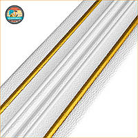 Плінтус РР самоклеючий 2300х140х4мм Білий з золотою смужкою (D) SW-00001812