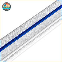 Плінтус РР самоклеючий 2300х70х4мм Білий з синьою смужкою (D) SW-00001831