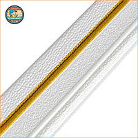 Плінтус РР самоклеючий 2300х70х4мм Білий з золотою смужкою (D) SW-00001832