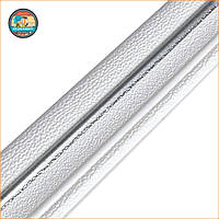 Плінтус РР самоклеючий 2300х70х4мм Білий з сірою смужкою (D) SW-00001833