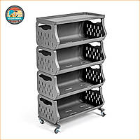 Стелаж універсальний для зберігання чотириярусний 60х30х77см SW-00002260