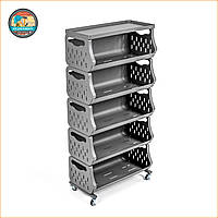 Стелаж універсальний для зберігання п'ятиярусний 60х30х123см SW-00002261