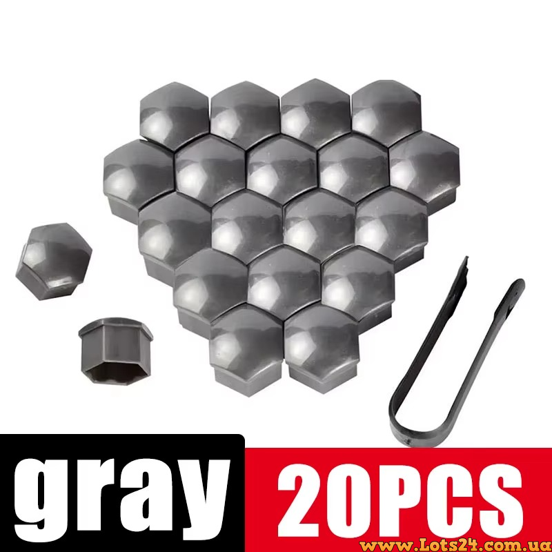 20шт Ковпачки на колісні болти гайки 17 мм захисні антикорозійні заглушки декоративні для дисків авто, фото 1