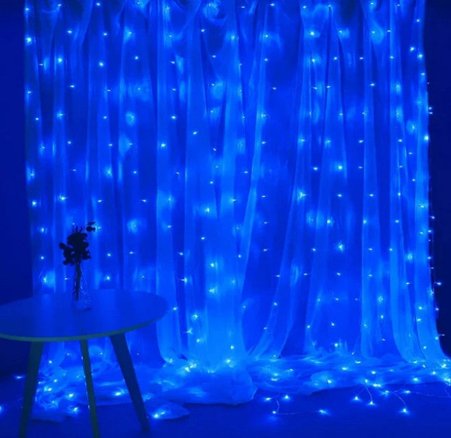 Гірлянда штора FMA Водоспад 3х2 м 280 LED Синій (1309544996), фото 1