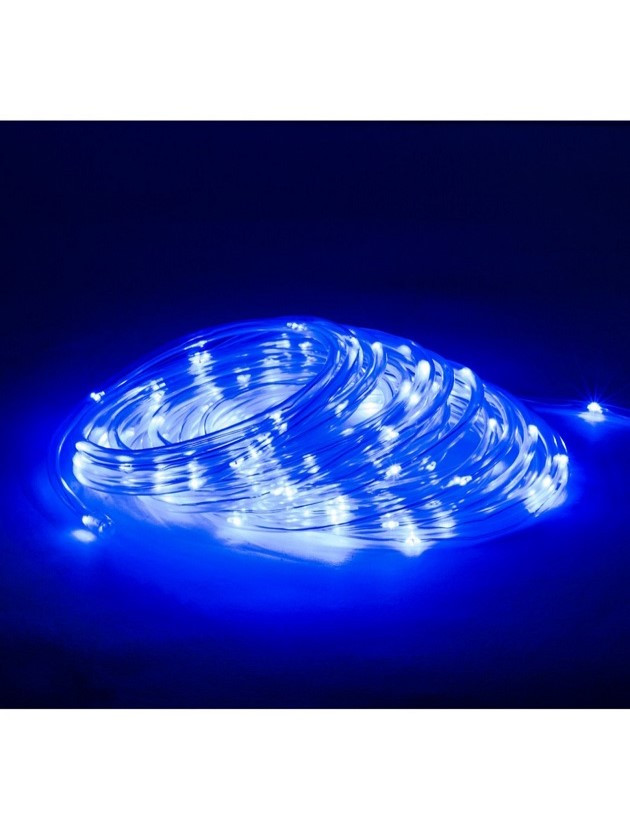 Гірлянда світлодіодна нитка Led Краплі роси дюралайт 100 світлодіодів з USB-під'єднанням 9 м Синій, фото 1