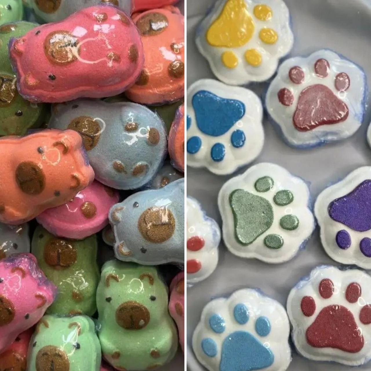 Бомбочка-гейзер для ванни Капібари міні та Лапки Висота 5 см Вага 25 гр, фото 1