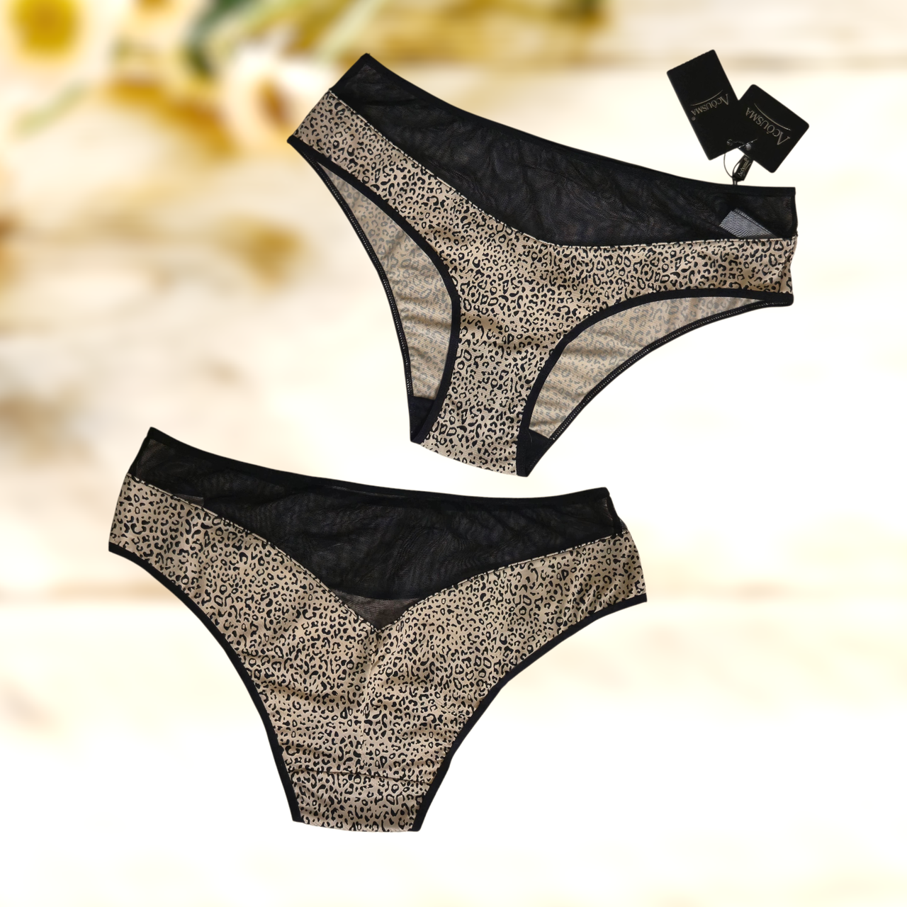 Трусики жіночі Acousma з сіточкою тигрові 1 шт Розміри M L XL XXL, фото 1