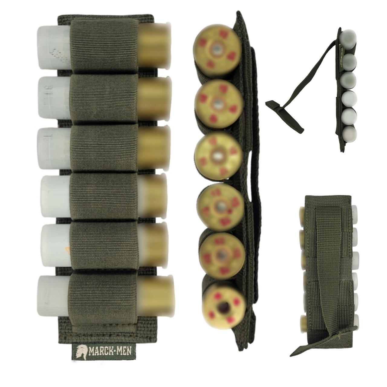 Патронташ на 6 патронів Патронташ-планка MARCK-MEN на 6 патронів .12К/.16К калібрів для МОЛЛЄ. Хакі/олива, фото 1
