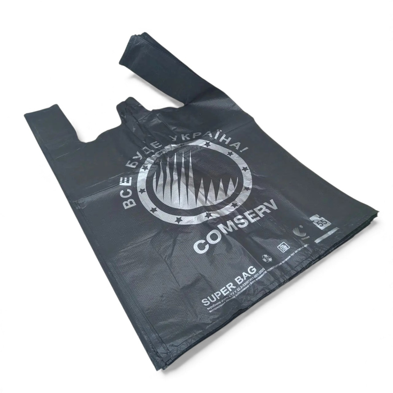 Пакет-майка 34×55 см BMW Comserv Люкс, міцні поліетиленові пакети, 100 шт, фото 1