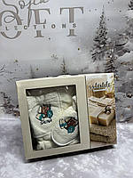 Набір для сауни та бані жіночий 3 предмети Туреччина на липучці кремовий