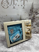 Набір для сауни чоловічий 3 предмети Туреччина блакитний