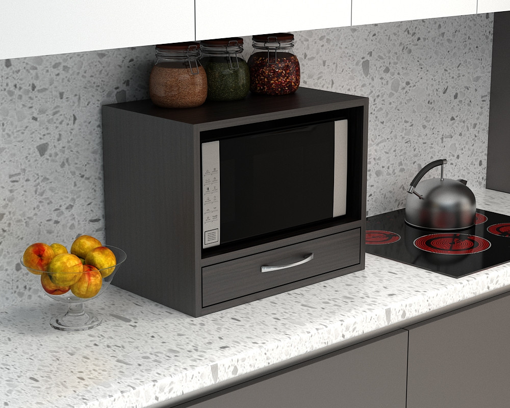 Полиця для мікрохвильовки ПМД-2 Дуб Венге (562x350x450) Дуб Венге Гамма стиль, фото 1