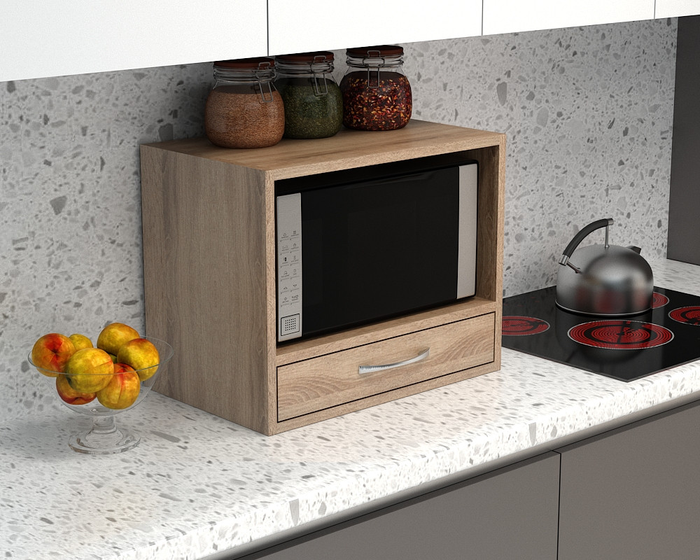 Полиця для мікрохвильовки ПМД-2 Дуб Сонома (562x350x450) Дуб Сонома Гамма стиль, фото 1