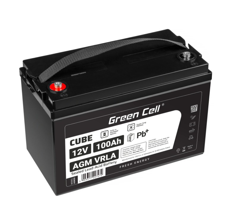 Довговічний акумулятор Green Cell AGM 100Ah 12V (AGM30), фото 1
