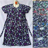 Халат жіночий на блискавці з коротким рукавом розміри 58-66 (мікс.кв) "SHELLY" недорого від прямого постачальника