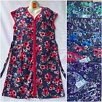 Халат жіночий на блискавці з коротким рукавом розміри 58-66 (мікс.кв) "SHELLY" недорого від прямого постачальника