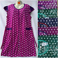 Халат жіночий на блискавці з коротким рукавом розміри 48-58 (мікс.кв) "SHELLY" недорого від прямого постачальника