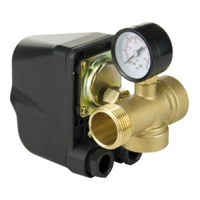 Механічне реле тиску + манометр та пятерник, фото 1