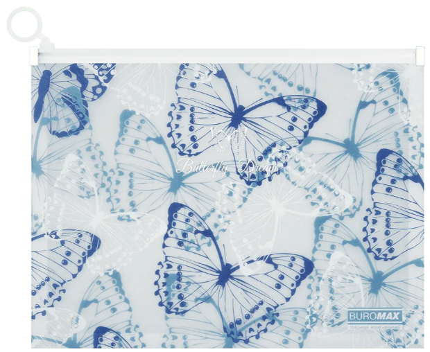 Папка-конверт "Buromax" №BM.3948-02 А4 Arabeski на zip-блискавці,матов. напівпрозор.,синя, фото 1