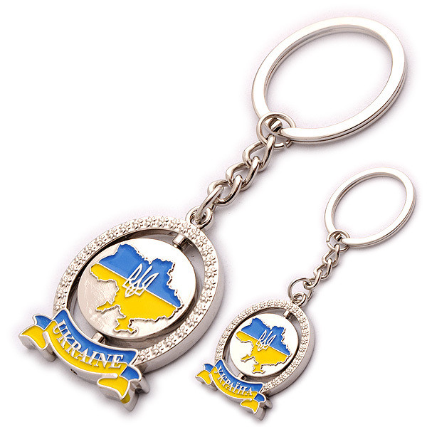 Брелок карта України світле срібло Гранд Презент GP-UK-T-041