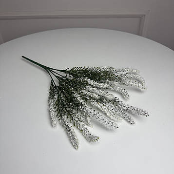 Лаванда гілка біла 35 см, 5 гілок, 10 шт.уп