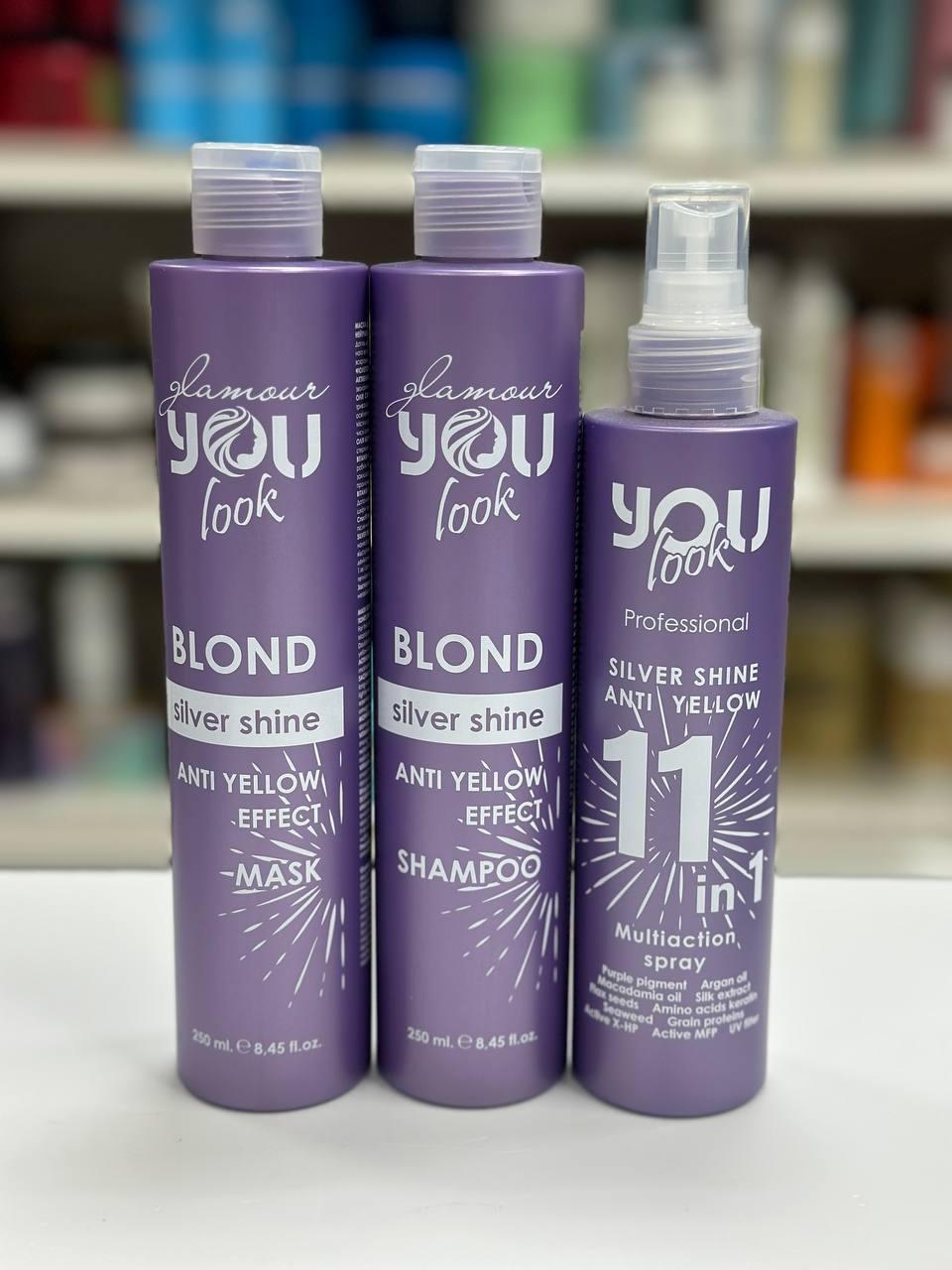 Набір для тонування освітленого волосся You Look Professional Blond Silver Shine (шампунь, маска, мультиспрей 11в1)