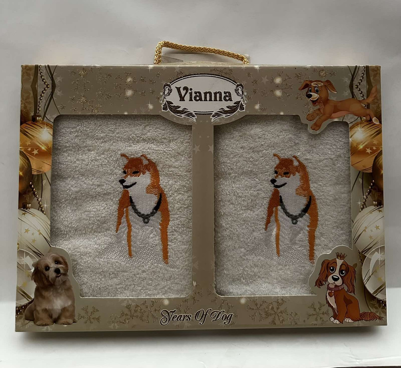 Набір рушників Vianna Dogs 2шт. (З + л) 30 * 50/50 * 90 2
