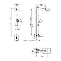 Душова система універсальна Lidz Wawel 1030 на три споживачі (з виливом) (k35) LDWAW1030BLA45396 Black, фото 2