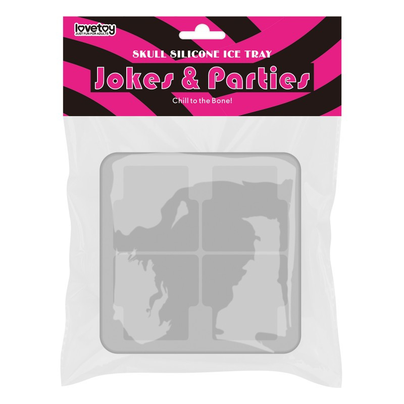 Форма для льоду, форма для шоколаду Lovetoy силіконова з кришкою 4 черепи 3x3 см, фото 1