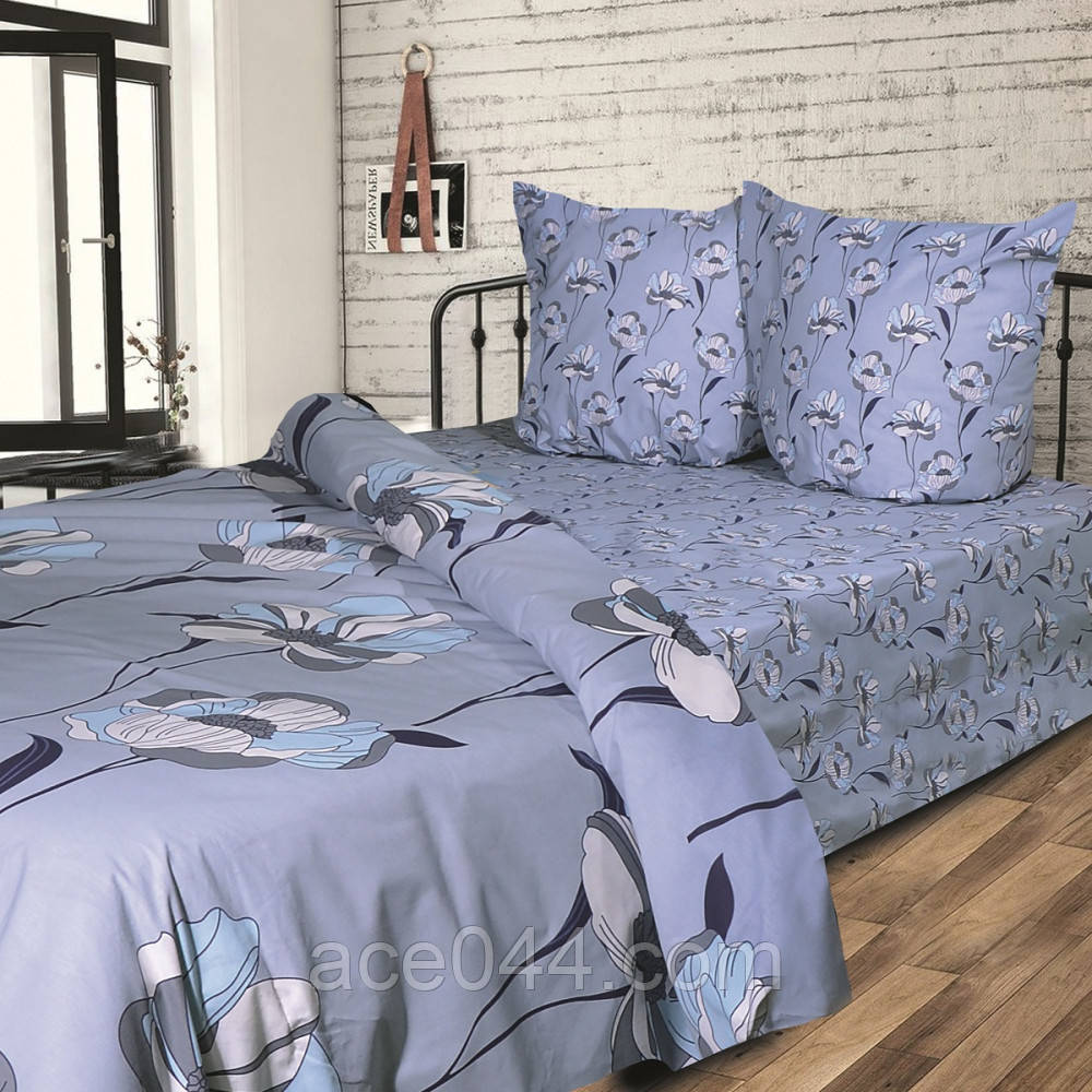 Простирадло бязь 145х220 см, класичне Ярослав Блакитне, фото 1