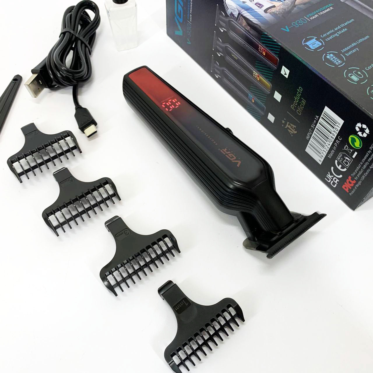 Машинка для стрижки волосся з різними насадками VGR, Набір для стрижки волосся на акумуляторі BK-77, фото 1