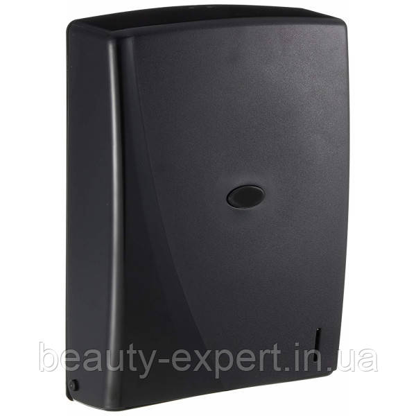 Настінний диспенсер-тримач для паперових Z- рушників чорний пластиковий, фото 1