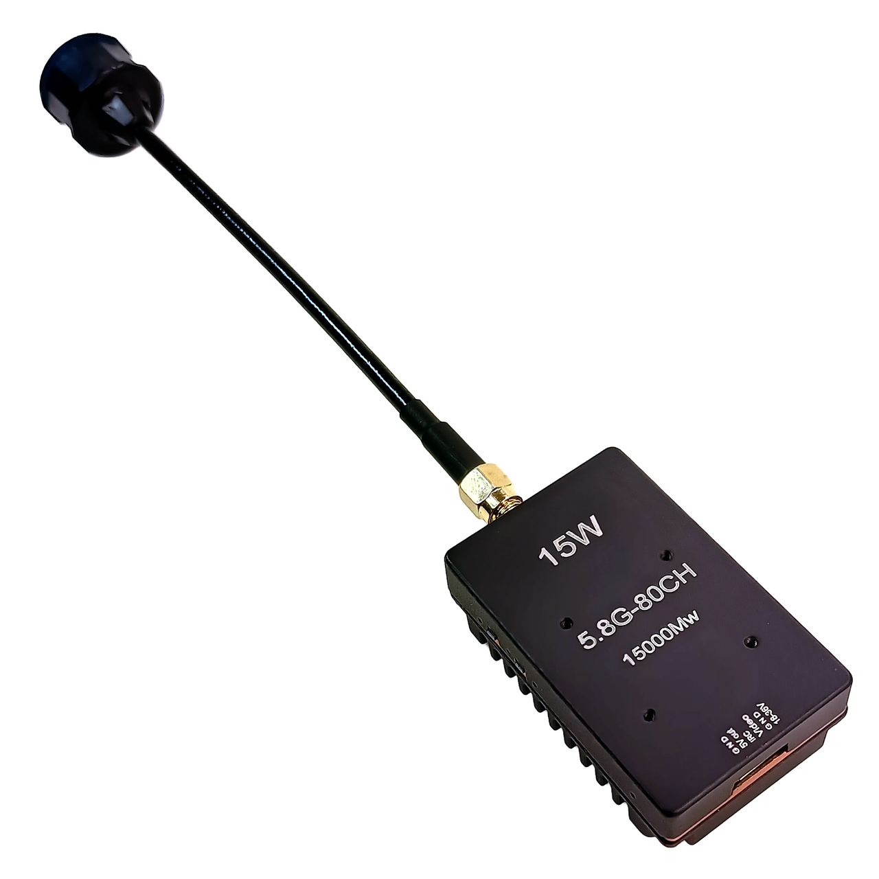 Kimpok KP-T5815 FPV передавач 4.9-6GHz 15 W (5 рівнів) 80Ch (4990-5945MHz) для дронів, AV-вхід, 7-36V