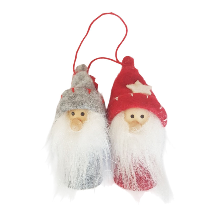 Набір новорічних прикрас Jumi "Леприкон", 2шт, фетр, 5,5см, сірий та червоний