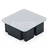 Форма для льоду, форма для шоколаду Lovetoy силіконова з кришкою 4 черепи 3x3 см, фото 4