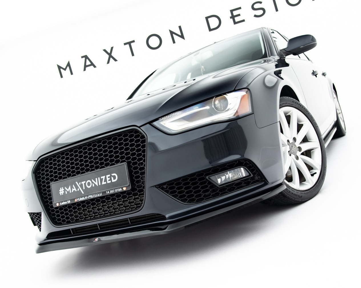 Сплітер Audi A4 B8 (11-16) тюнінг обвіс спідниця елерон (v2), фото 1