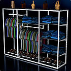 Стійка "PENELOPE ODISSEY" 1500х2030х480мм. Стелаж поличний для дому та магазину. Рейл вішало з полицями, фото 4