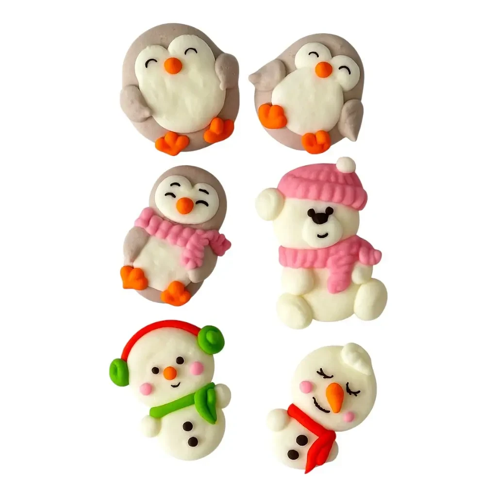 Набір кондитерських цукрових прикрас "Новорічні друзі" 2Д, фото 1