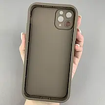 Чохол для iPhone 11 Pro Max коричневий з великими бортами з принтом чорний леопард на айфон 11 про макс w01l, фото 2